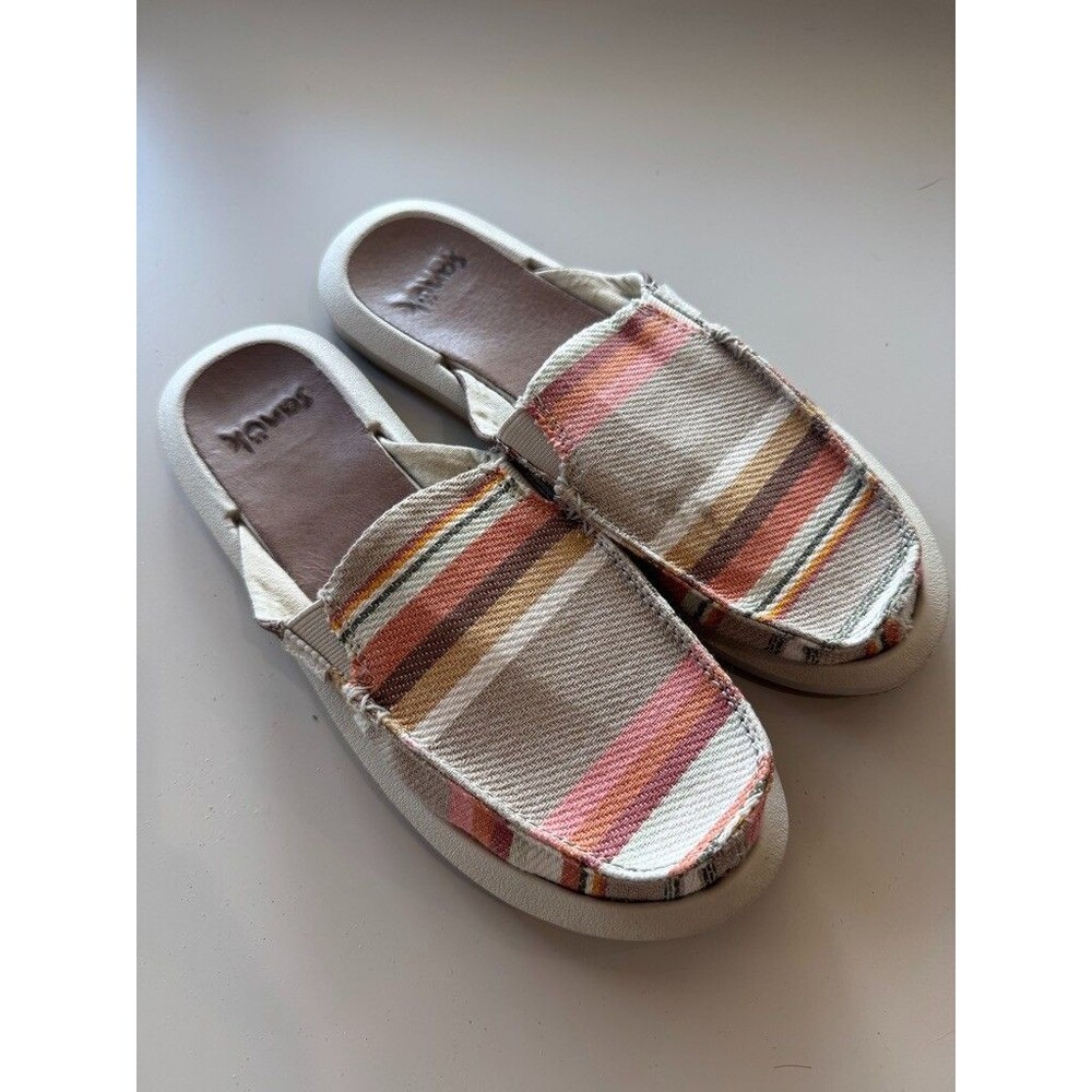 Sanuk Womens Size 7 Pacific We Got Your Back Canvas Surfer Sandals Shoes Comfort
